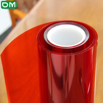 红色双层PET硅胶保护膜自动动排气无气泡